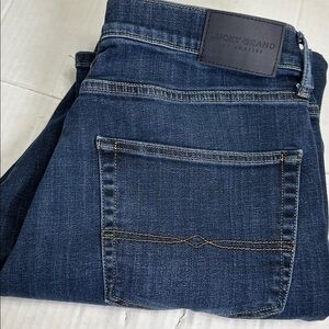 Lucky Brand Dark Wash Straight Leg Denim Mens Size 36 Jeans Zip Fly